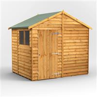 Power Overlap Apex Shed 6' x 8' in Natural Timber