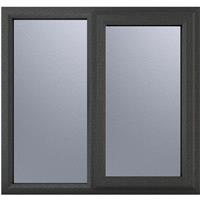 Crystal Casement uPVC Window Right Hand Opening Next To a Fixed Light 1190mm x 1115mm Obscure Double Glazing /White in Grey