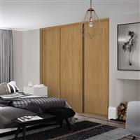 Spacepro Shaker 3 Door Sliding Wardrobe Kit 2592 x 2260mm in Oak Steel/MFC