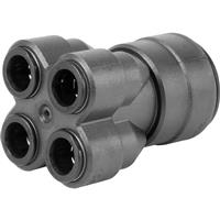JG Speedfit 4 Port Manifold 22mm x 10mm in Grey Plastic