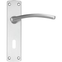 Stanza Toledo Door Handles Satin Lock (Pair) in Silver Plastic