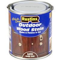 Rustins Quick Dry Outdoor Wood Stain 500ml in Dark Oak