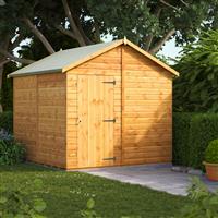 Power Windowless Apex Shed 8' x 8' in Natural Timber