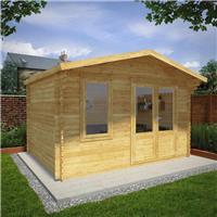 Mercia Retreat Log Cabin 4m x 3m in Natural Wood Colour Timber