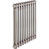 Arlberg Classic 2 Column Raw Metal Lacquered Radiator 600 x 1226mm 4019Btu in Silver Steel