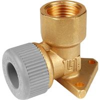 Unbranded Wall Plate Elbow 15mm x 1/2" BSPT in Gold Plastic/Brass