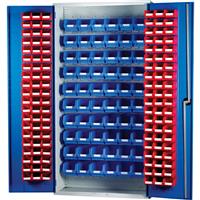 Barton Louvred Panel Cabinet 2000 x 1015 x 430mm with 120 TC2 Red & 60 TC3 Blue Bins (180 Pk) Steel