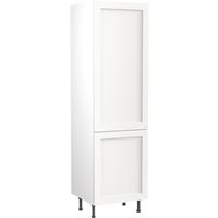 Kitchen Kit Flatpack Shaker Kitchen Cabinet Tall Fridge & Freezer 70/30 Unit Ultra Matt 600mm in White MFC