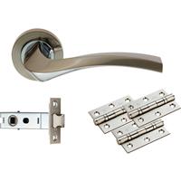 Carlisle Brass Sines Door & Latch Pack Satin Nickel / Polished Chrome in Silver