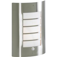 Zink Sigma IP44 Slat Panel Wall Light With PIR in Chrome Stainless Steel