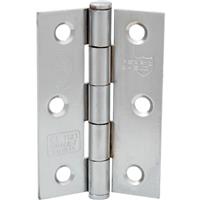 Perry Grade 7 Button Tip Fire Door Hinge 75mm Polished (2 Pack) in Chrome Steel