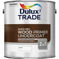 Dulux Trade Quick Dry Wood Primer Undercoat Paint 2.5L in White