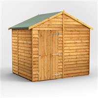 Power Overlap Apex Shed 6' x 8' No Windows in Natural Timber