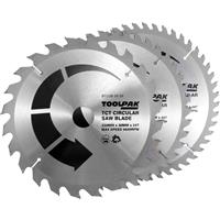Toolpak TCT Circular Saw Blades 230 x 30mm (3 Pack) Steel