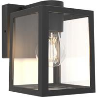 Lutec Shiva Wall Light IP44 E27 in Black Die Cast Aluminium