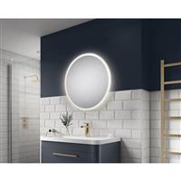 Sensio Como Round LED Backlit Bathroom Mirror CCT 600mm in White Mirrored Glass
