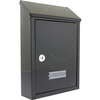 Burg-Wachter Compact Post Box in Black Galvanised Steel