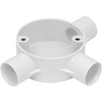 Profix 25mm PVC Conduit Box 3 Way Tee Box in White