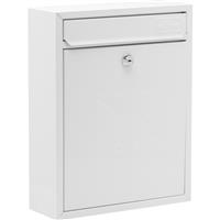 Burg-Wachter Compact Post Box in White Galvanised Steel