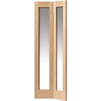 JB Kind Fuji Glazed Bi-fold Door Unfinished 35 x 1981 x 762mm in Oak Veneer