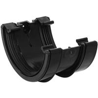 Aquaflow 112mm Half Round Union Bracket in Black Rubber