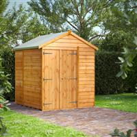 Power Overlap Apex Shed 6' x 6' No Windows in Natural Timber