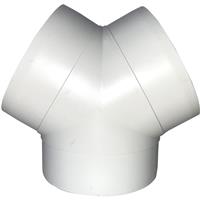 Airvent Round Y Piece 100mm in White Hips