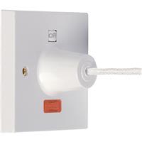 Scolmore Click Mode 50a Dp Pullcord Switch With Mechanical On/Off And Neon in White Urea