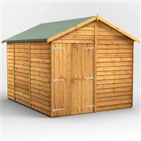 Power Overlap Apex Shed 10' x 8' No Windows in Natural Timber