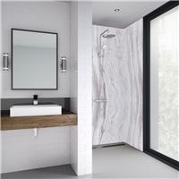 Mermaid Elite Tongue & Groove Shower Wall Panel Marmo Linea 2420mm x 1200 x 10mm in Marble Synthetic Waterproof Core