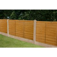 Forest Garden Overlap Fence Panel 6' x 3' (3 Pack) in Natural Timber
