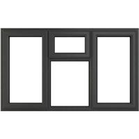 Crystal uPVC Window Clear Glazing L & RH side hung Top Opener Centre 1770mm x 965mm /White in Grey