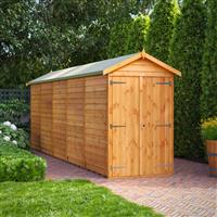 Power Overlap Apex Shed 20' x 4' No Windows in Natural Timber
