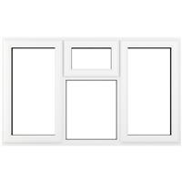 Crystal Casement uPVC Window Left & Right Hand Opening Next To a Top Opener 1770mm x 1040mm Clear Triple Glazed in White