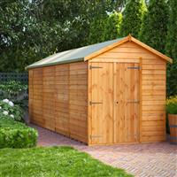 Power Overlap Apex Shed 18' x 6' No Windows in Natural Timber