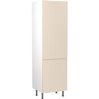 Kitchen Kit Flatpack Slab Kitchen Cabinet Tall Larder Unit Super Gloss 600mm in Cashmere MFC