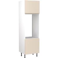 Kitchen Kit Flatpack J-Pull Kitchen Cabinet Tall Double Oven Unit Ultra Matt 600mm in Cashmere MFC