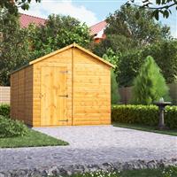 Power Windowless Apex Shed 14' x 8' in Natural Timber
