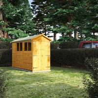 Power Apex Shed 10' x 4' Double Door in Natural Timber