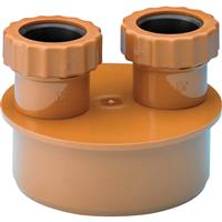 Aquaflow Underground Waste Adaptor 32/32mm Double in Terracotta