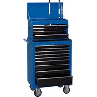 Draper Combination Roller Cabinet and Tool Chest 26" 15 drawer in Blue Steel