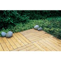 Forest Garden Patio Deck Tile 60cm x 60cm (4 Pack) in Natural Timber