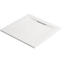 Mira Flight Level Square Anti-slip Shower Tray 800 x 800mm in White Acrylic