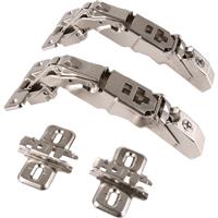 Blum Sprung Concealed Hinge 155deg Cliptop Overlay (2 Pack) in Silver Steel