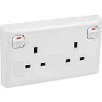 Axiom Socket Converter 1 Gang to 2 Gang in White Plastic