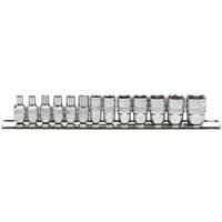 Draper Expert 1/4 Inch Socket Rail 6 Point Socket (13 Pc) Steel