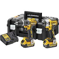 DeWalt DCK266M2T-GB 18V XR Cordless Brushless Combi Drill & Impact Driver Twin Pack 2 x 4.0Ah in Yellow