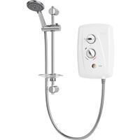 Triton Showers Triton T80 EasiFit + Electric Shower 8.5kW in White Stainless Steel