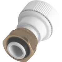 Unbranded Straight Tap Connector 22mm in White Plastic