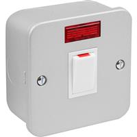 Axiom Metal Clad 20A DP Switch Neon in Silver